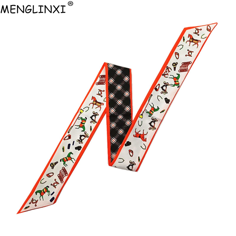 Horse Plaid Skinny Scarf Women - Luxury Bags Brand 评论和价格