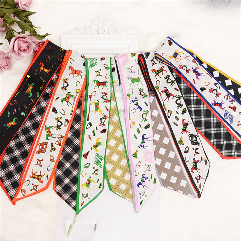Horse Plaid Skinny Scarf Women - Luxury Bags Brand 评论和价格