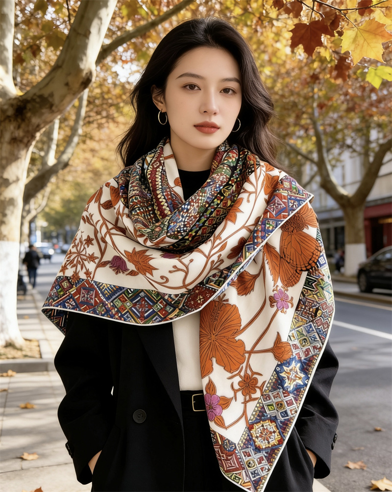 30%Silk 70%Wool Scarf Large Tw - Luxury Bags Hong Kong 评论和价格