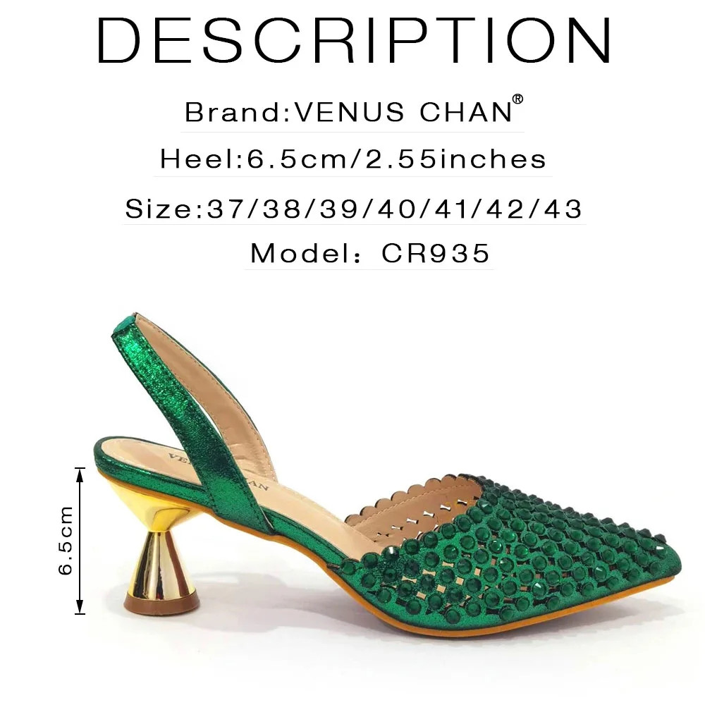 Luxury Green Rhinestone Shoes  - Luxury Bags And Shoes 评论和价格