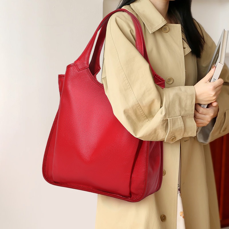 Genuine Leather Shoulder Tote  - Luxury Bags Quiet 评论和价格