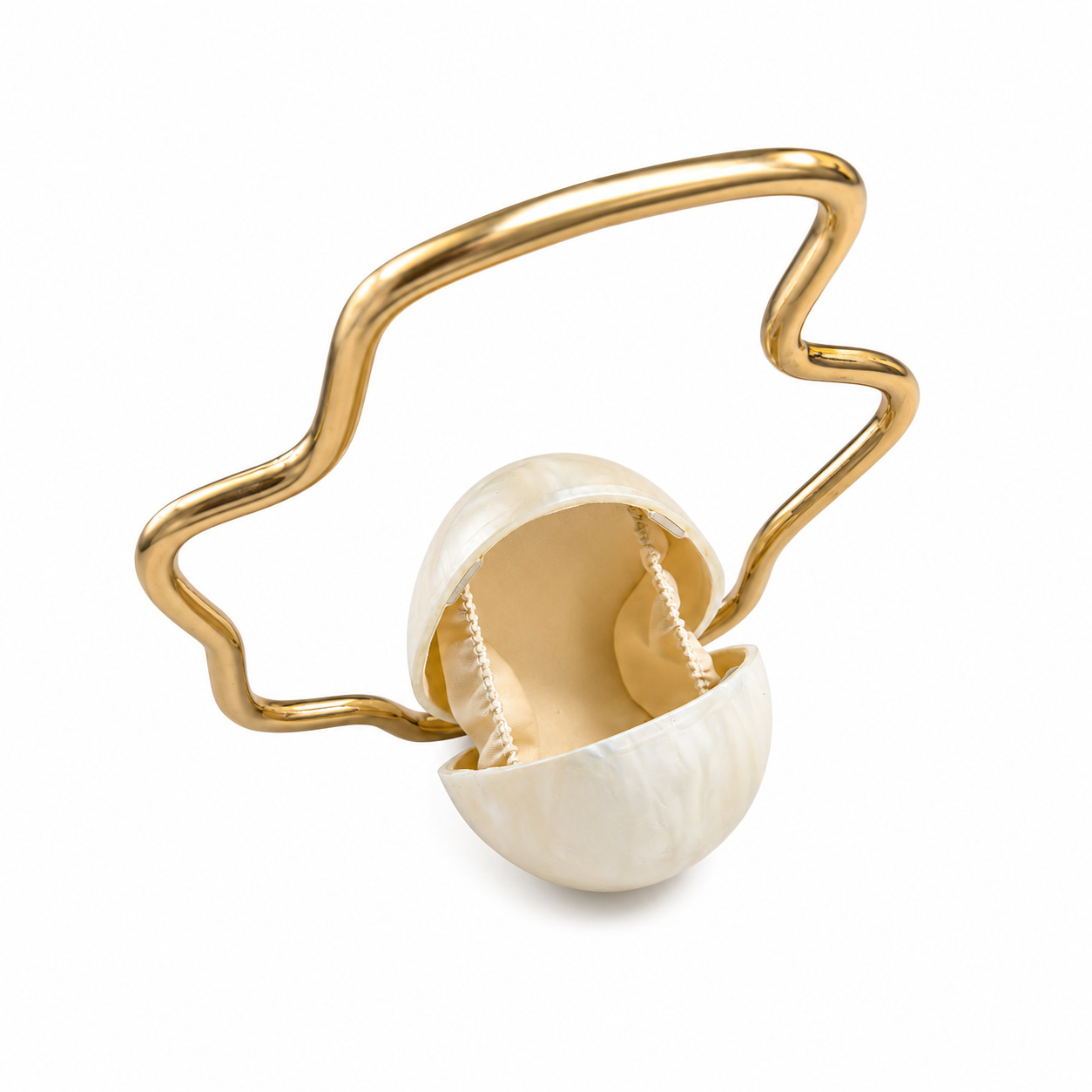 Women mini Acrylic Egg Bag Cut - Luxury Bags Gold 评论和价格