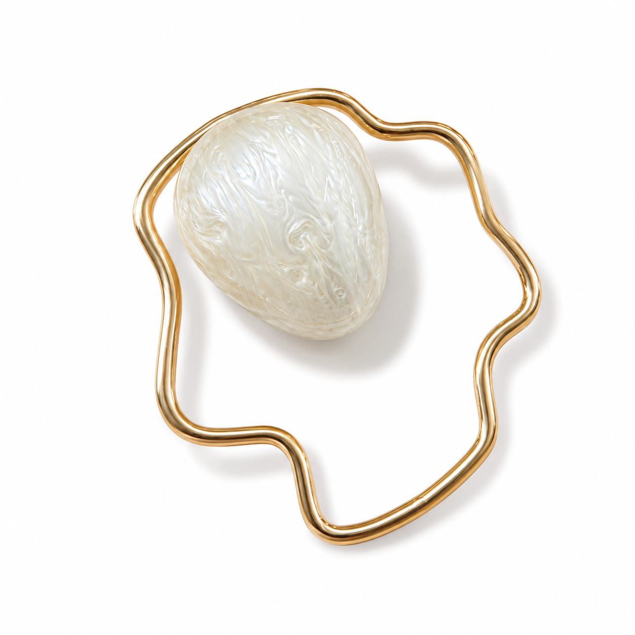 Women mini Acrylic Egg Bag Cut - Luxury Bags Gold 评论和价格