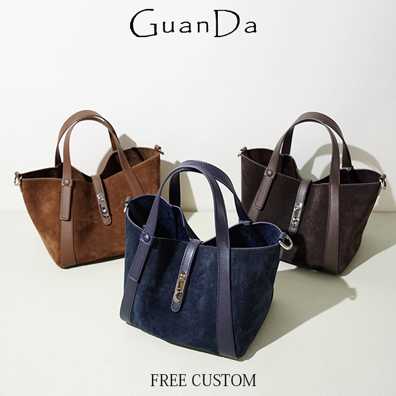 Luxury Suede Leather Handbag W - Luxury Bags Name For Women 评论和价格